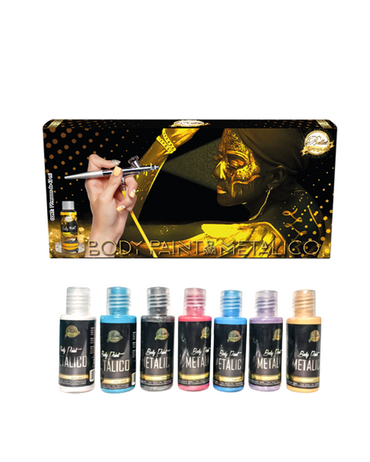 BELLET BODY PAINT KIT MAQUILLAJE PROFESIONAL TONOS METALICOS