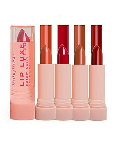 RUBY ROSE LIP LUXE SATIN LIPSTICK BLISTER CON 24 PIEZAS HB-L6000 GRUPO 2