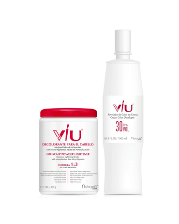 VIU POLVO DECOLORANTE 350 GRS. + PEROXIDO 30 VOL. 900 ML.