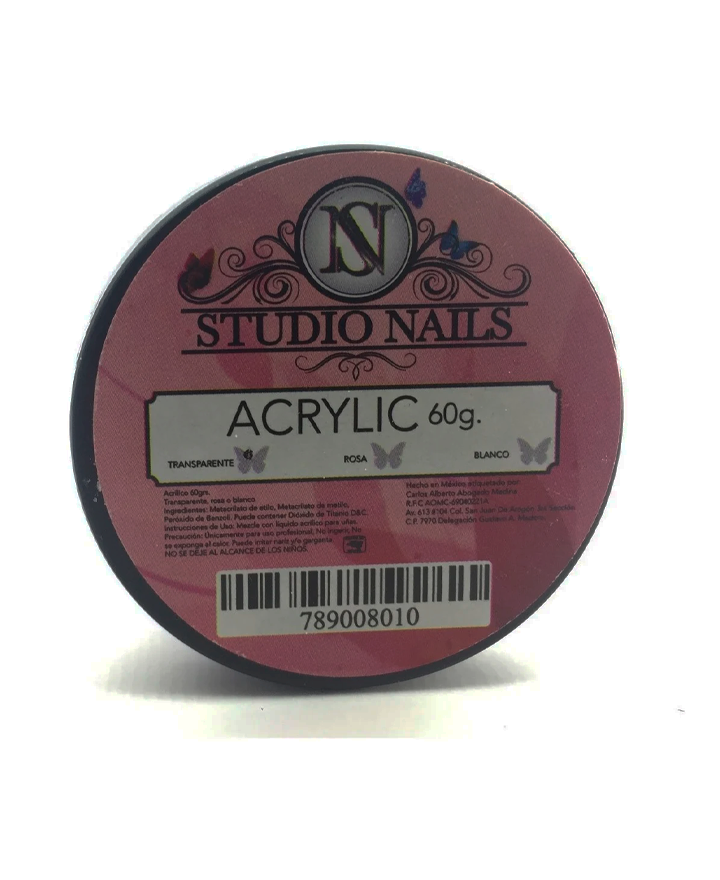 STUDIO NAILS POLVO ACRILICO CRISTAL 60 GRS.