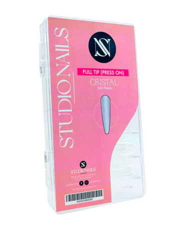 STUDIO NAILS FULL TIP PRESS ON 500 PIEZAS CRISTAL