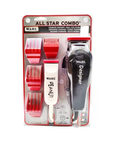WAHL MAQUINA ALL STAR COMBO CLIPPER NEGRO/ TRIMMER BLANCO MOD. 8331