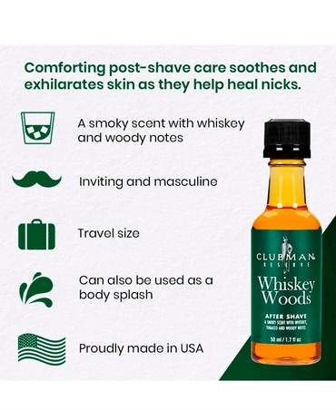 CLUBMAN AFTER SHAVE WHISKEY WOODS 50 ML.