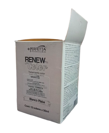+PERFETTA RENEW COLOR TRAT. CAJA 12X50 ML. BLANCO PLATA