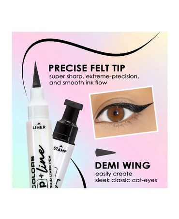 L.A. COLORS 2 EN 1 LIQUID LINER + STAMP DEMI WING STAMP CLE699