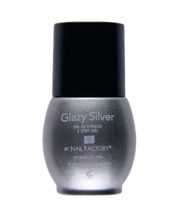 NAIL FACTORY LACCOVER ONE SHOT 14 ML. GLAZY SILVER