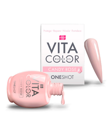 NAIL FACTORY VITA COLOR ONE SHOT 14 ML. RUBBER CANDY ROSE
