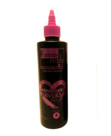 FANTASY NAILS LIQUIDO ACRILICO 8 OZ. UNIVERSAL NEGRO TAPA ROSA