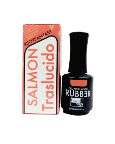 FANTASY NAILS GEL NIVELADOR RUBBER SALMON TRASLUCIDO 15 ML.