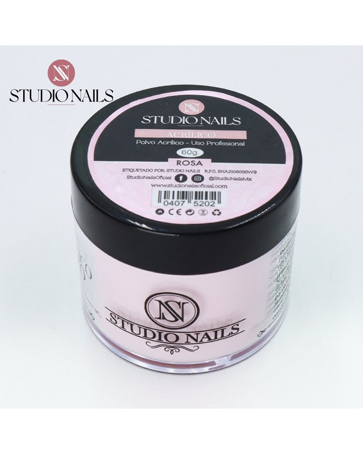 STUDIO NAILS POLVO ACRILICO ROSA 60 GRS.