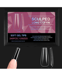 SOFT GEL TIPS SCULPED LONG COFFIN 240 PIEZAS TT-004
