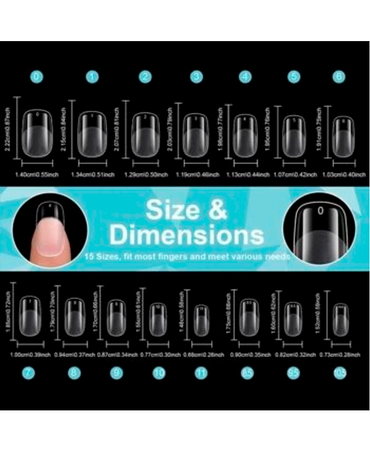 SOFT GEL TIPS MEDIUM SQUARE ROUND 600 PIEZAS YU-005-2