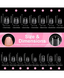 SOFT GEL TIPS SHORT SQUARE ROUND 600 PIEZAS YU-006-2