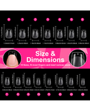 SOFT GEL TIPS EXTRA SHORT COFFIN 600 PIEZAS YU-008-2