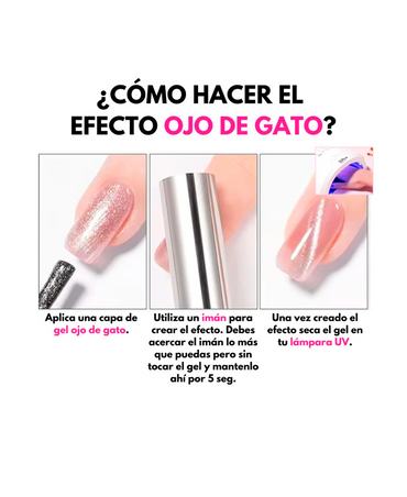 FANTASY NAILS GEL CAT EYE ROSE GOLD 15 ML.