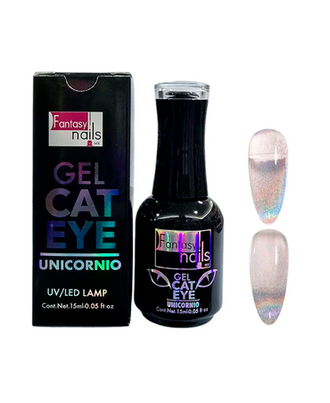 FANTASY NAILS GEL CAT EYE UNICORNIO PLATA 15 ML.