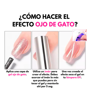 FANTASY NAILS GEL CAT EYE UNICORNIO PLATA 15 ML.