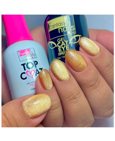FANTASY NAILS GEL CAT EYE COPPERY GOLD 15 ML.