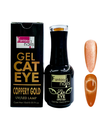 FANTASY NAILS GEL CAT EYE COPPERY GOLD 15 ML.