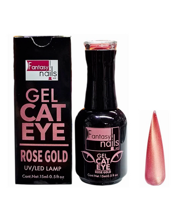 FANTASY NAILS GEL CAT EYE ROSE GOLD 15 ML.