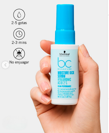 SCHWARZKOPF NUEVO BC HYALURONIC MOISTURE KICK SPRAY CONDITIONER 50 ML.
