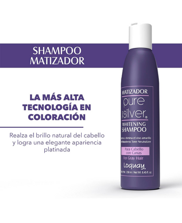 LOQUAY 0037 PURE SILVER SHAMPOO PARA CANAS 1000 ML.
