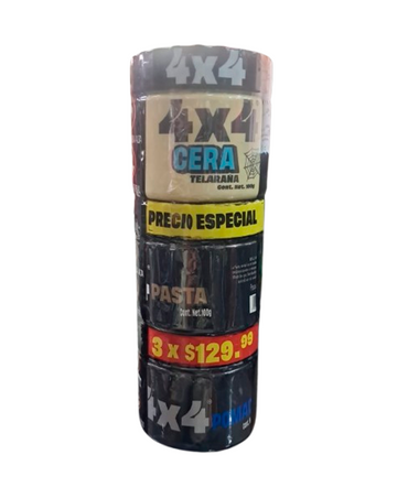 4X4 KIT 3 PACK POMADA + PASTA + CERA TELARAÑA 100 GRS.