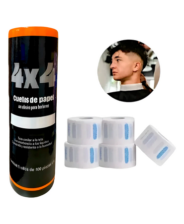 4X4 PAPEL CUELLO BLANCO C/5 ROLLOS 100 PIEZAS