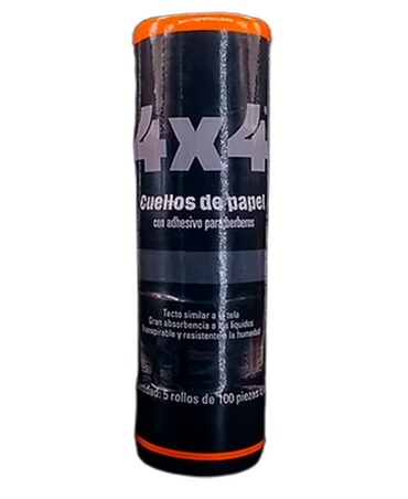 4X4 PAPEL CUELLO NEGRO C/5 ROLLOS 100 PIEZAS