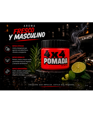 4X4 PROFESIONAL POMADA PARA EL CABELLO 100 GRS. ROJA O AZUL