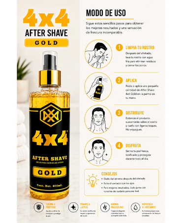 4X4 AFTER SHAVE GOLD 400 ML.