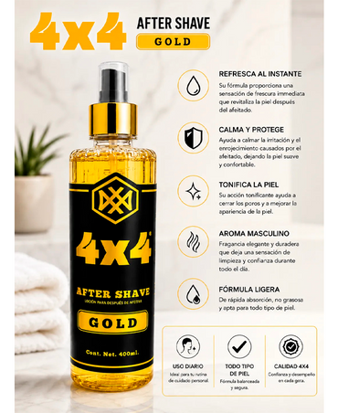 4X4 AFTER SHAVE GOLD 400 ML.