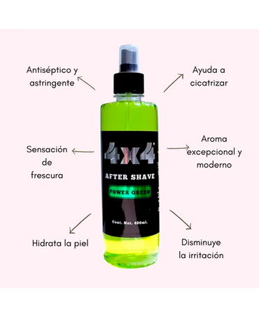 4X4 AFTER SHAVE POWER GREEN 400 ML.