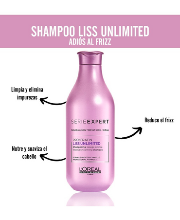 LP LOREAL SERIE EXPERT LISS UNLIMITED SHAMPOO 300 ML. - El Palacio De La Belleza