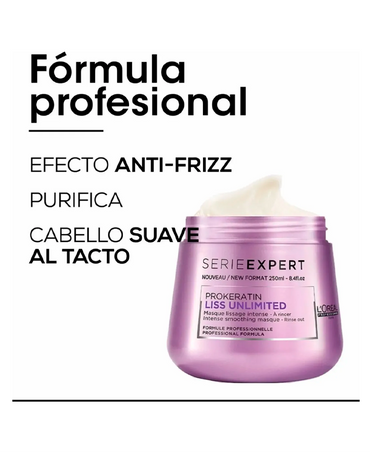 LP LOREAL SERIE EXPERT LISS UNLIMITED MASCARILLA 250 ML. - El Palacio De La Belleza