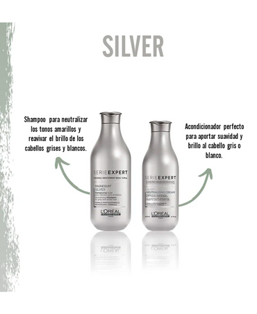 LP LOREAL SERIE EXPERT SILVER GLOSS SHAMPOO 300 ML - El Palacio De La Belleza