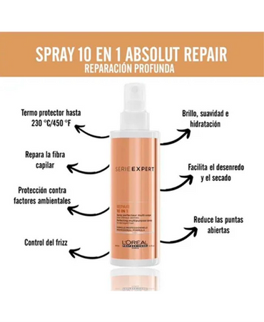 LP LOREAL SERIE EXPERT ABSOLUT REPAIR GOLD 10 IN 1 190 ML. - El Palacio De La Belleza