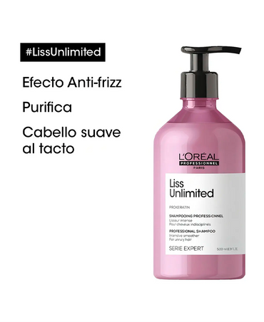 LP LOREAL SERIE EXPERT LISS UNLIMITED SHAMPOO 1500 ML. 2025 - El Palacio De La Belleza