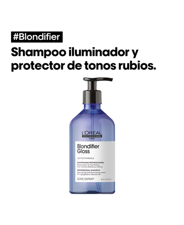 LP LOREAL SERIE EXPERT BLONDIFIER GLOSS SHAMPOO 500 ML. 2026 - El Palacio De La Belleza