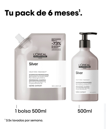 LP LOREAL SERIE EXPERT SILVER SHAMPOO 500 ML. REFILL 2026