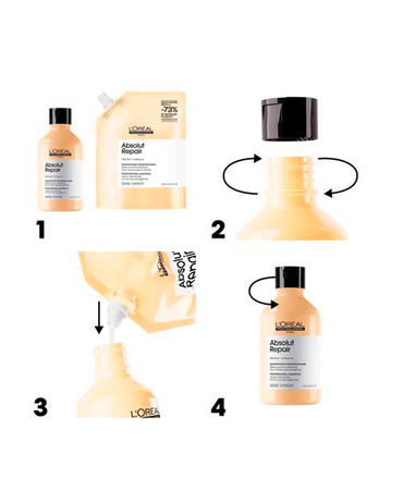 LP LOREAL SERIE EXPERT ABSOLUT REPAIR SHAMPOO GOLD QUINOA 500 ML. REFILL 2026