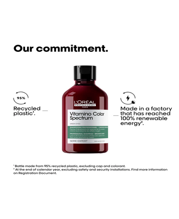 LP LOREAL SERIE EXPERT VITAMINO COLOR SPECTRUM SHAMPOO GREEN DYES 300 ML. 2026