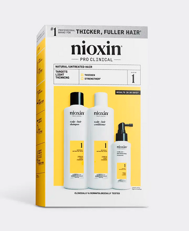 NIOXIN SISTEMA 1 CABELLO NATURAL AFINAMIENTO LEVE  150/150/50 ML. - El Palacio De La Belleza