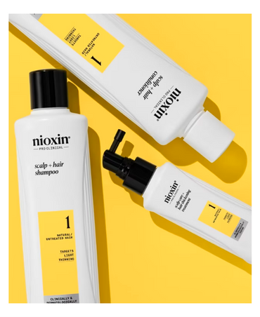 NIOXIN SISTEMA 1 CABELLO NATURAL AFINAMIENTO LEVE 300/300/100 ML. - El Palacio De La Belleza