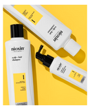 NIOXIN SISTEMA 1 CABELLO NATURAL AFINAMIENTO LEVE 300/300/100 ML. - El Palacio De La Belleza