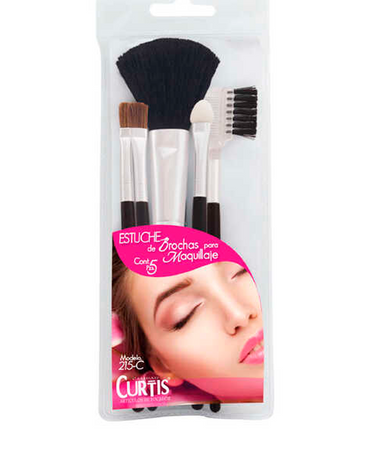 CURTIS ESTUCHE DE BROCHAS P/MAQUILLAJE 5 PZAS.