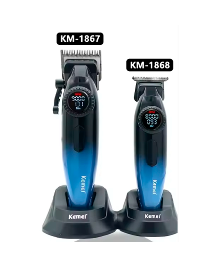 KEMEI ESTUCHE CERRADURA CLAVE COMBO CLIPPER /TRIMMER KM-1867+1868 BLUE