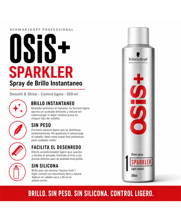 SCHWARZKOPF OSIS SPARKLER SPRAY 300  ML. - El Palacio De La Belleza