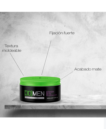 SCHWARZKOPF 3D MEN ARCILLA TEXTURA MATE 100 ML. - El Palacio De La Belleza