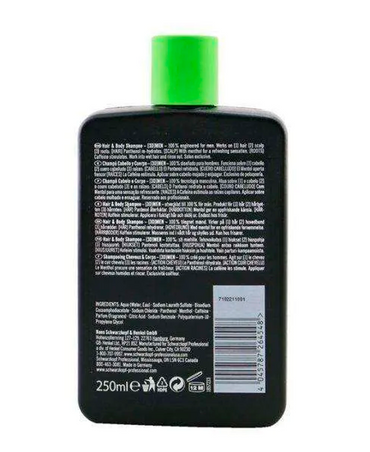 SCHWARZKOPF 3D MEN HAIR & BODY SHAMPOO 250 ML.